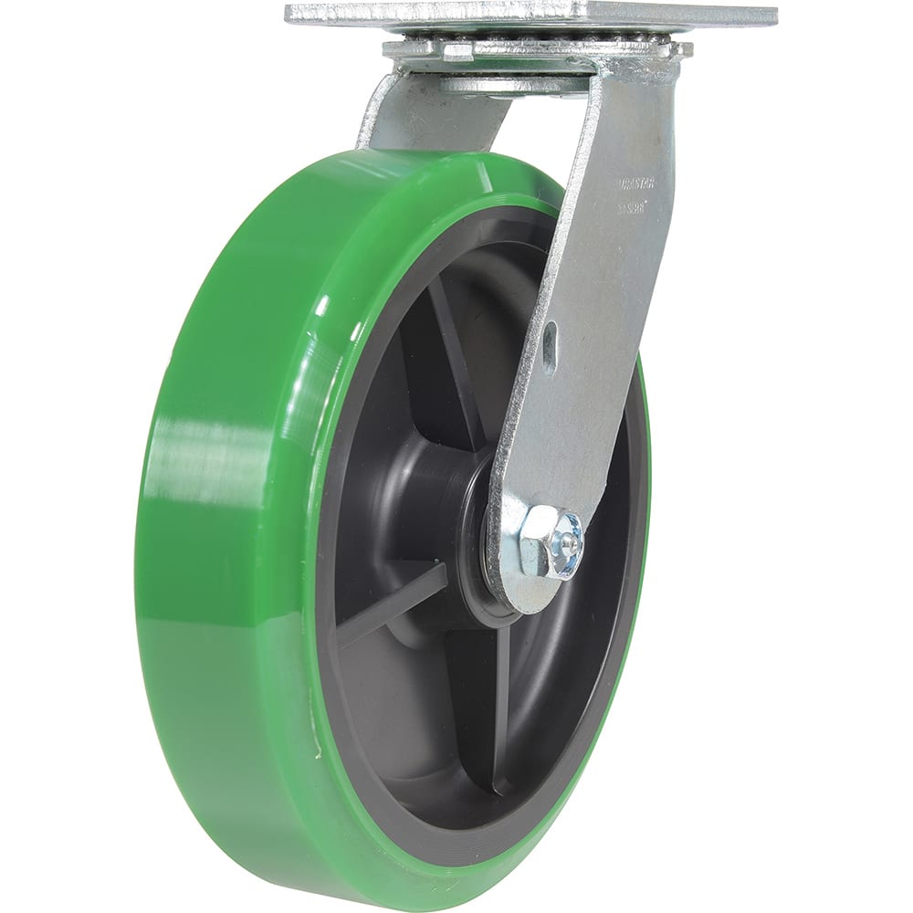 Vestil - Standard Casters; Mount: With Holes ; Style: Swivel ; Wheel Diameter: 8 (Inch); Wheel Width: 2 (Inch); Overall Height (Inch): 9-3/8 ; Load Capacity (Lb.): 1000.000 - Exact Industrial Supply