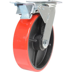 Vestil - Standard Casters; Mount: With Holes ; Style: Swivel w/Total Brake ; Wheel Diameter: 8 (Inch); Wheel Width: 2 (Inch); Overall Height (Inch): 9-1/2 ; Load Capacity (Lb.): 1474.000