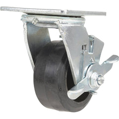 Vestil - Standard Casters; Mount: With Holes ; Style: Swivel w/Brake ; Wheel Diameter: 4 (Inch); Wheel Width: 2 (Inch); Overall Height (Inch): 5-1/2 ; Load Capacity (Lb.): 396.000 - Exact Industrial Supply