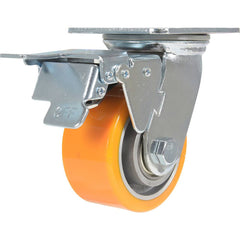 Vestil - Standard Casters; Mount: With Holes ; Style: Swivel w/Total Brake ; Wheel Diameter: 4 (Inch); Wheel Width: 2 (Inch); Overall Height (Inch): 5-1/2 ; Load Capacity (Lb.): 660.000 - Exact Industrial Supply