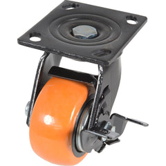 Vestil - Standard Casters; Mount: With Holes ; Style: Swivel w/Brake ; Wheel Diameter: 4 (Inch); Wheel Width: 2 (Inch); Overall Height (Inch): 5-9/16 ; Load Capacity (Lb.): 551.000 - Exact Industrial Supply