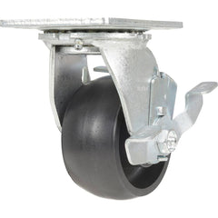 Vestil - Standard Casters; Mount: With Holes ; Style: Swivel w/Brake ; Wheel Diameter: 4 (Inch); Wheel Width: 2 (Inch); Overall Height (Inch): 5-1/2 ; Load Capacity (Lb.): 800.000 - Exact Industrial Supply