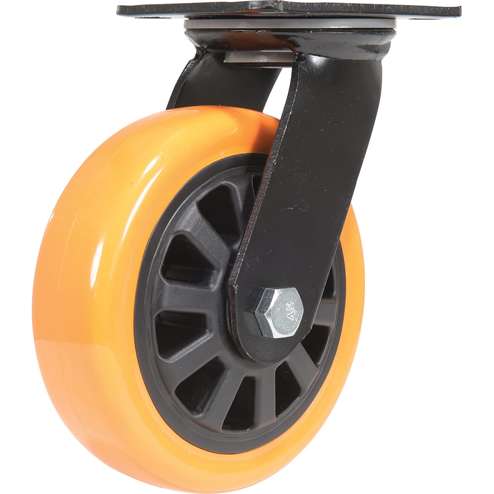 Vestil - Standard Casters; Mount: With Holes ; Style: Swivel ; Wheel Diameter: 6 (Inch); Wheel Width: 2 (Inch); Overall Height (Inch): 7-1/2 ; Load Capacity (Lb.): 836.000 - Exact Industrial Supply