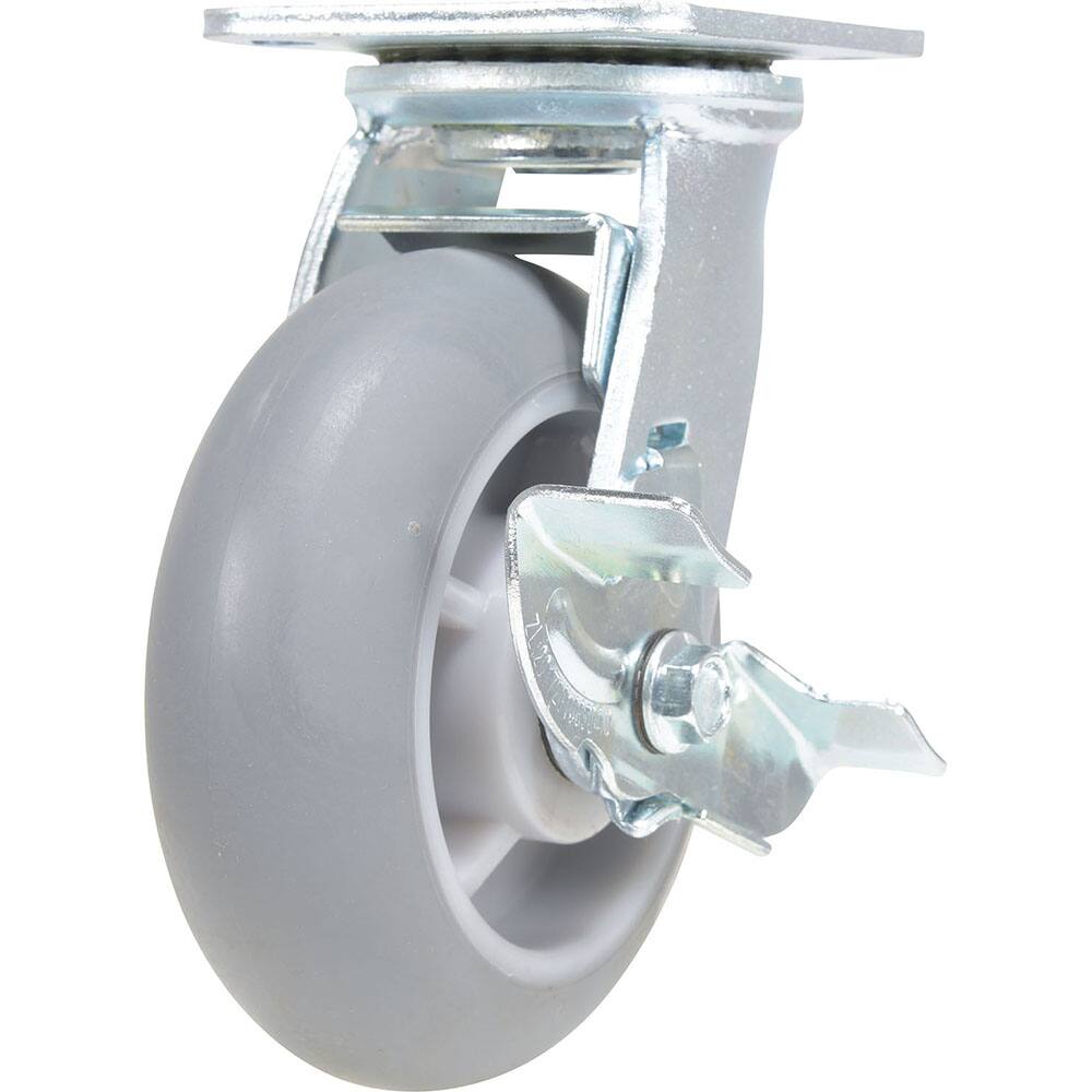 Vestil - Standard Casters; Mount: With Holes ; Style: Swivel w/Brake ; Wheel Diameter: 6 (Inch); Wheel Width: 2 (Inch); Overall Height (Inch): 7-1/2 ; Load Capacity (Lb.): 639.000 - Exact Industrial Supply