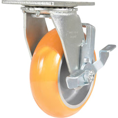 Vestil - Standard Casters; Mount: With Holes ; Style: Swivel w/Brake ; Wheel Diameter: 6 (Inch); Wheel Width: 2 (Inch); Overall Height (Inch): 7-1/2 ; Load Capacity (Lb.): 1250.000 - Exact Industrial Supply