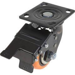 Vestil - Standard Casters; Mount: With Holes ; Style: Swivel w/Total Brake ; Wheel Diameter: 4 (Inch); Wheel Width: 2 (Inch); Overall Height (Inch): 5-9/16 ; Load Capacity (Lb.): 551.000 - Exact Industrial Supply