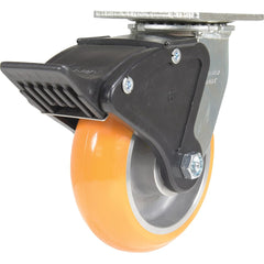 Vestil - Standard Casters; Mount: With Holes ; Style: Swivel w/Total Brake ; Wheel Diameter: 6 (Inch); Wheel Width: 2 (Inch); Overall Height (Inch): 7-1/4 ; Load Capacity (Lb.): 1250.000 - Exact Industrial Supply