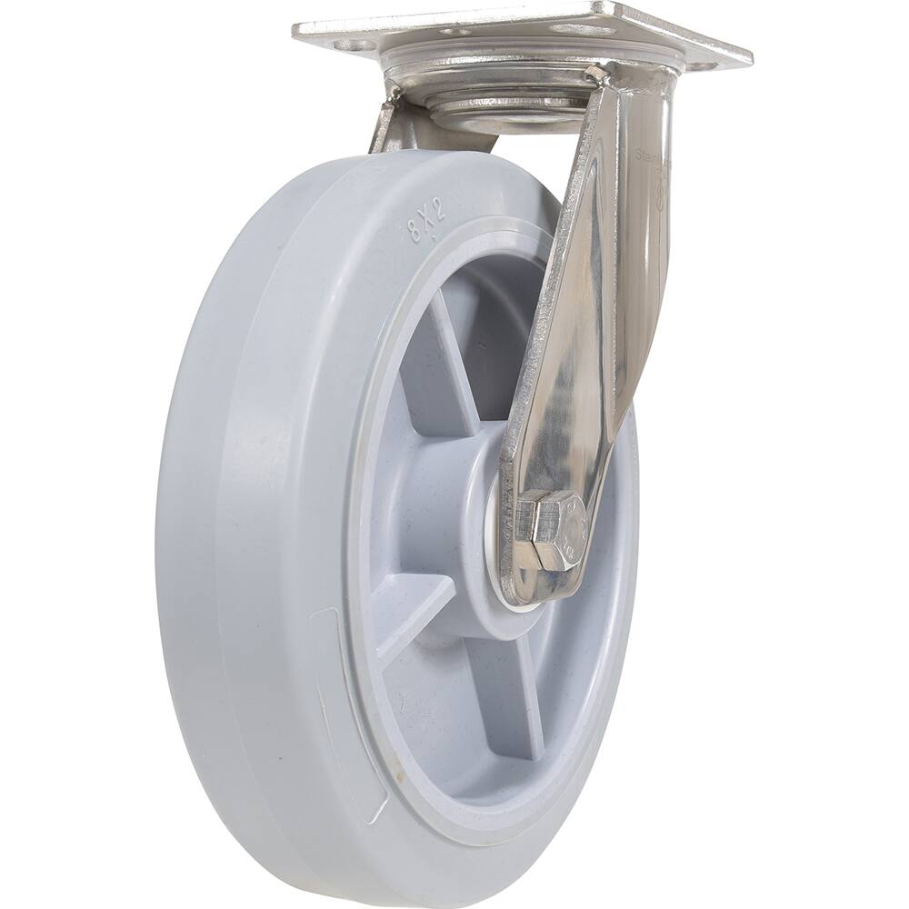 Vestil - Standard Casters; Mount: With Holes ; Style: Swivel ; Wheel Diameter: 8 (Inch); Wheel Width: 2 (Inch); Overall Height (Inch): 9-1/2 ; Load Capacity (Lb.): 675.000 - Exact Industrial Supply