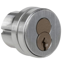 Schlage - Cylinders; Type: Mortise ; Keying: Less Core ; Number of Pins: 7 ; Material: Brass ; Finish/Coating: Satin Chrome - Exact Industrial Supply