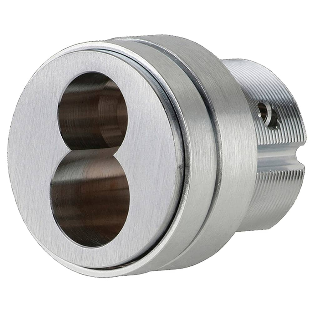 Schlage - Cylinders; Type: Mortise ; Keying: Less Core ; Number of Pins: 6 ; Material: Brass ; Finish/Coating: Satin Chrome - Exact Industrial Supply