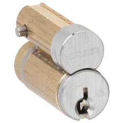 Schlage - Cylinders; Type: Removeable Core ; Keying: CE Keyway ; Number of Pins: 6 ; Material: Brass ; Finish/Coating: Satin Chrome - Exact Industrial Supply