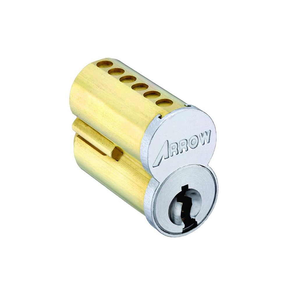 Arrow Lock - Cylinders; Type: Interchangeable Core ; Keying: QB Keyway ; Number of Pins: 6 ; Material: Brass ; Finish/Coating: Satin Chrome - Exact Industrial Supply