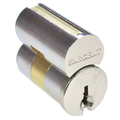 Sargent - Cylinders; Type: Removeable Core ; Keying: HB Keyway ; Number of Pins: 6 ; Material: Brass ; Finish/Coating: Satin Nickel - Exact Industrial Supply