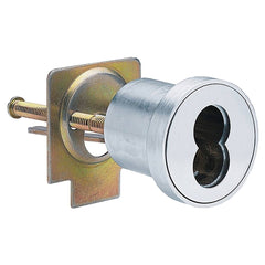 Schlage - Cylinders; Type: Rim ; Keying: Less Core ; Number of Pins: 7 ; Material: Brass ; Finish/Coating: Satin Chrome - Exact Industrial Supply