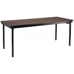 Folding Tables; Type: Folding Table; Width (Inch): 30; Length (Inch): 72; Color: Montana Walnut; Minimum Order Quantity: Steel,HPL Laminate; Plywood Core; Shipping Weight (Lb.): 102.0000; Thickness: 3/4; Material: Steel,HPL Laminate; Plywood Core; Materia