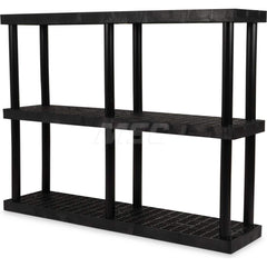 Plastic Shelving; Type: Fixed Shelving; Shelf Capacity (Lb.): 925; Width (Inch): 16; Height (Inch): 51.000000; Number of Shelves: 3; Color: Black