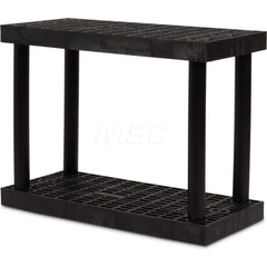 Plastic Shelving; Type: Fixed Shelving; Shelf Capacity (Lb.): 340; Width (Inch): 16; Height (Inch): 27.000000; Depth: 36; Number of Shelves: 2; Color: Black