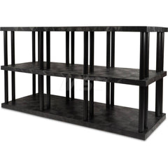 Plastic Shelving; Type: Fixed Shelving; Shelf Capacity (Lb.): 3960; Width (Inch): 36; Height (Inch): 51.000000; Depth: 96; Number of Shelves: 3; Color: Black