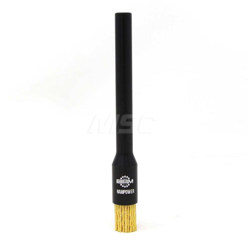 End Brushes: 1/2″ Dia, 0.04″ Wire Dia, Ceramic & Nylon, Crimped Wire 5/8″ Trim Length, 3/8″ Shank Dia, 10,000 Max RPM