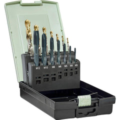 Tap Set: 3 Flute, Plug, High Speed Steel, Vaporisiert Finish 6H Class of Fit, Right Hand, 14 Pc