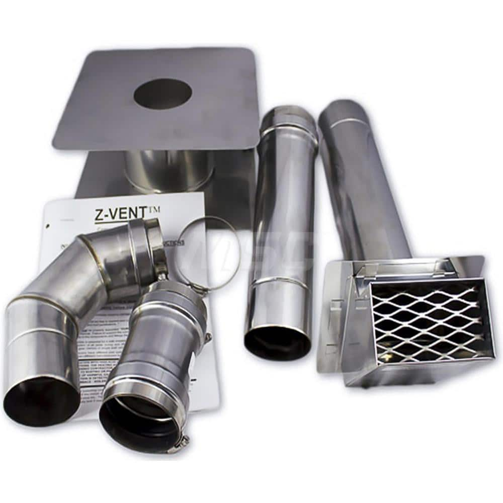 Water Heater Parts & Accessories; Type: Venting Kit; Length (Inch): 18; For Use With: Indoor Water Heaters; Contents: Termination Hood; 3″ x 12″ Pipe; 3″ x 18″ Pipe; Elbow; 3″ x 90 Degree; 3″ Wall Thimble; 3 ™ Appliance Adapter with backflow preventer; Ou