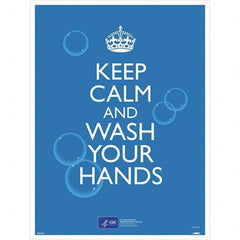 NMC - "COVID-19 - Keep Calm And Wash Your Hands", 18" Wide x 24" High, Paper Safety Sign - A1 Tooling