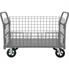 Drive Utility Cart: Steel, Gray Swivel, Rubber Wheels