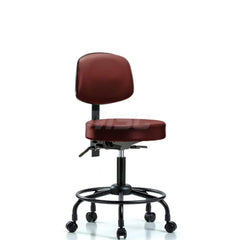 Lab Stool: Vinyl, 24″ Seat Width, 24″ Seat Depth Round Height