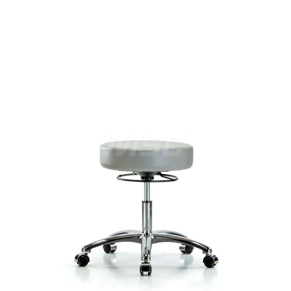 Lab Stool: Vinyl, 25″ Seat Width, 25″ Seat Depth Round Height