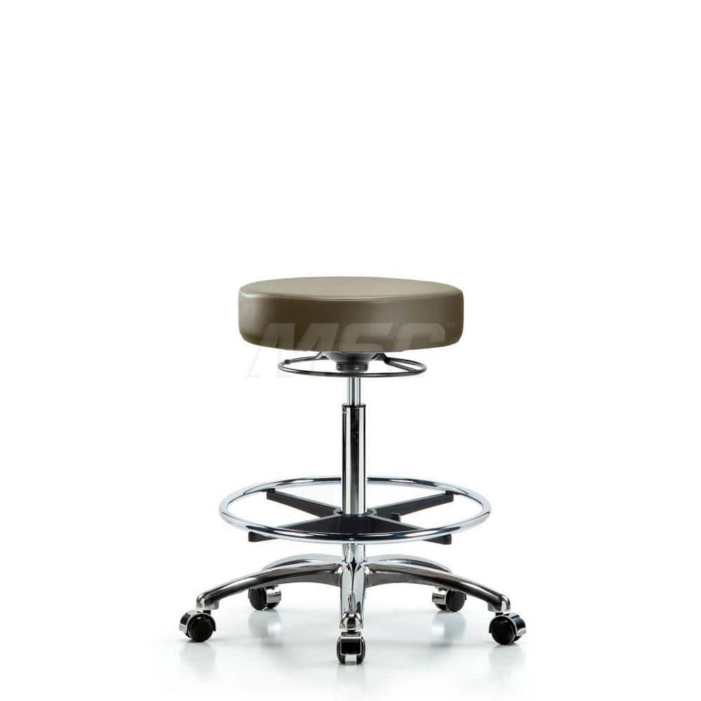 Lab Stool: Vinyl, 25″ Seat Width, 25″ Seat Depth Round Height