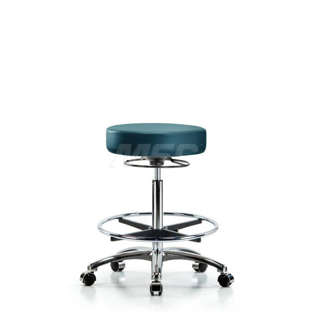 Lab Stool: Vinyl, 25″ Seat Width, 25″ Seat Depth Round Height