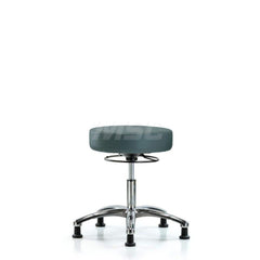 Lab Stool: Vinyl, 25″ Seat Width, 25″ Seat Depth Round Height