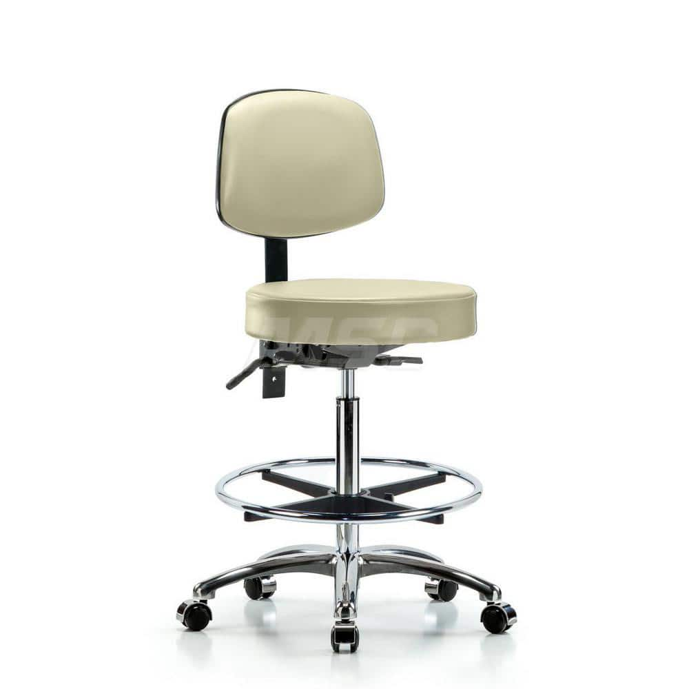 Lab Stool: Vinyl, 25″ Seat Width, 25″ Seat Depth Round Height