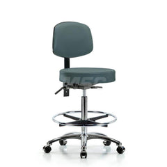 Lab Stool: Vinyl, 25″ Seat Width, 25″ Seat Depth Round Height