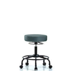 Lab Stool: Vinyl, 24″ Seat Width, 24″ Seat Depth Round Height