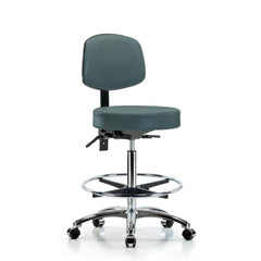 Lab Stool: Vinyl, 25″ Seat Width, 25″ Seat Depth Round Height