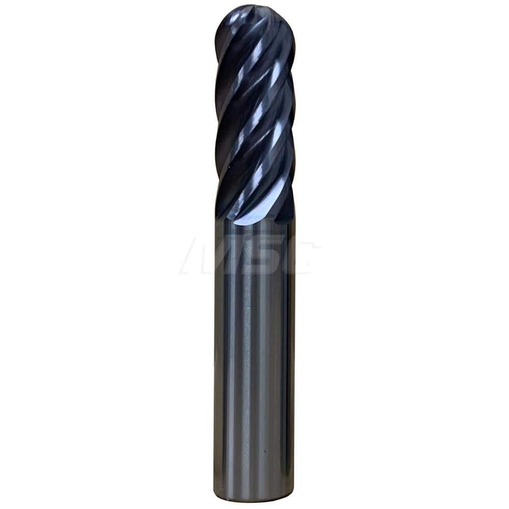 Ball End Mill: 1″ Dia, 6 Flute, Solid Carbide 6″ OAL, 1″ Shank Dia, 35 to 45 ° Helix, Ti-NAMITE-X Coated, Single End, Series 51B