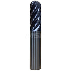 Ball End Mill: 0.6299″ Dia, 6 Flute, Solid Carbide 92 mm OAL, 16 mm Shank Dia, 35 to 45 ° Helix, Ti-NAMITE-X Coated, Single End, Series 51B