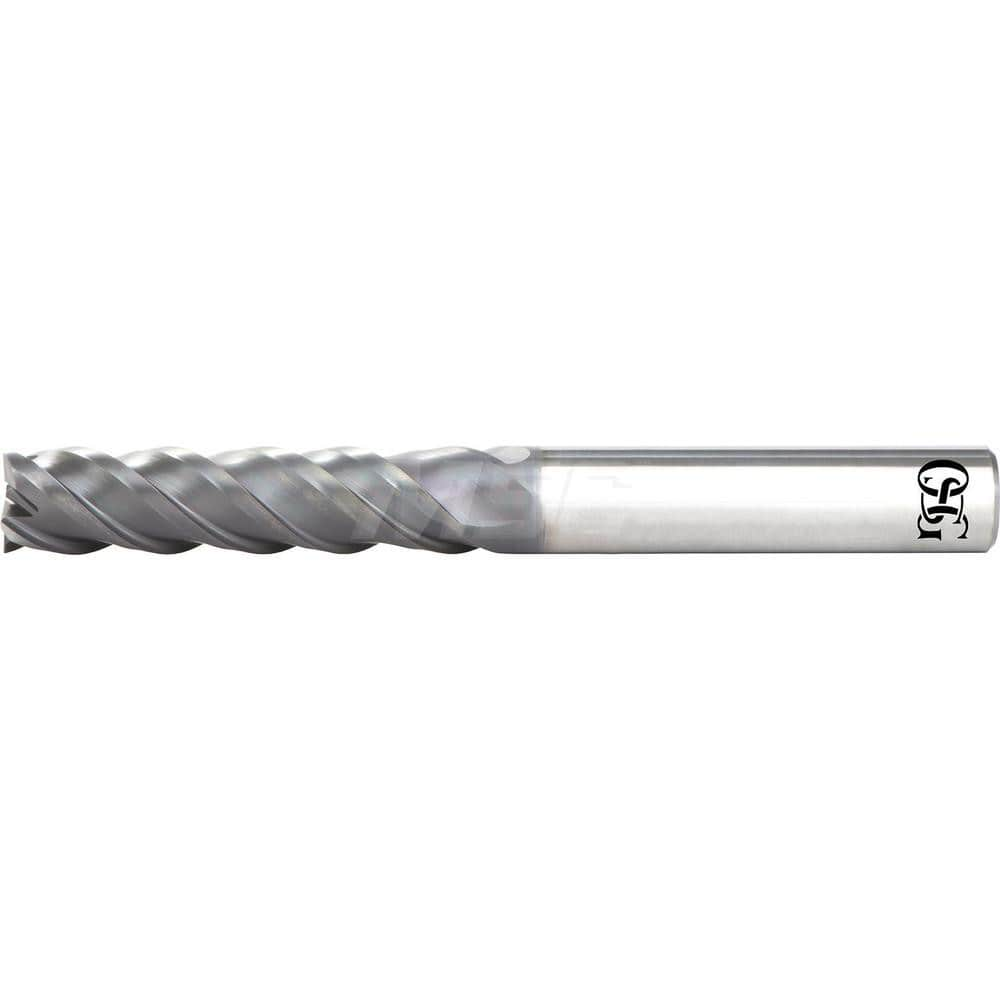 Square End Mill: 5/8'' Dia, 1-7/8'' LOC, 5/8'' Shank Dia, 5'' OAL, 5 Flutes, Solid Carbide Single End, Duarise Finish, 0 ° Variable Helix, Centercutting, RH Cut, RH Flute