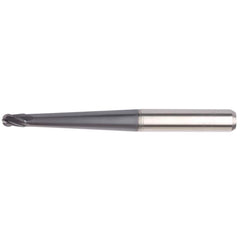 Ball End Mill: 0.3937″ Dia, 0.5906″ LOC, 4 Flute, Solid Carbide 150 mm OAL, 12 mm Shank Dia, 30 ° Helix, AlTiN Coated, Single End