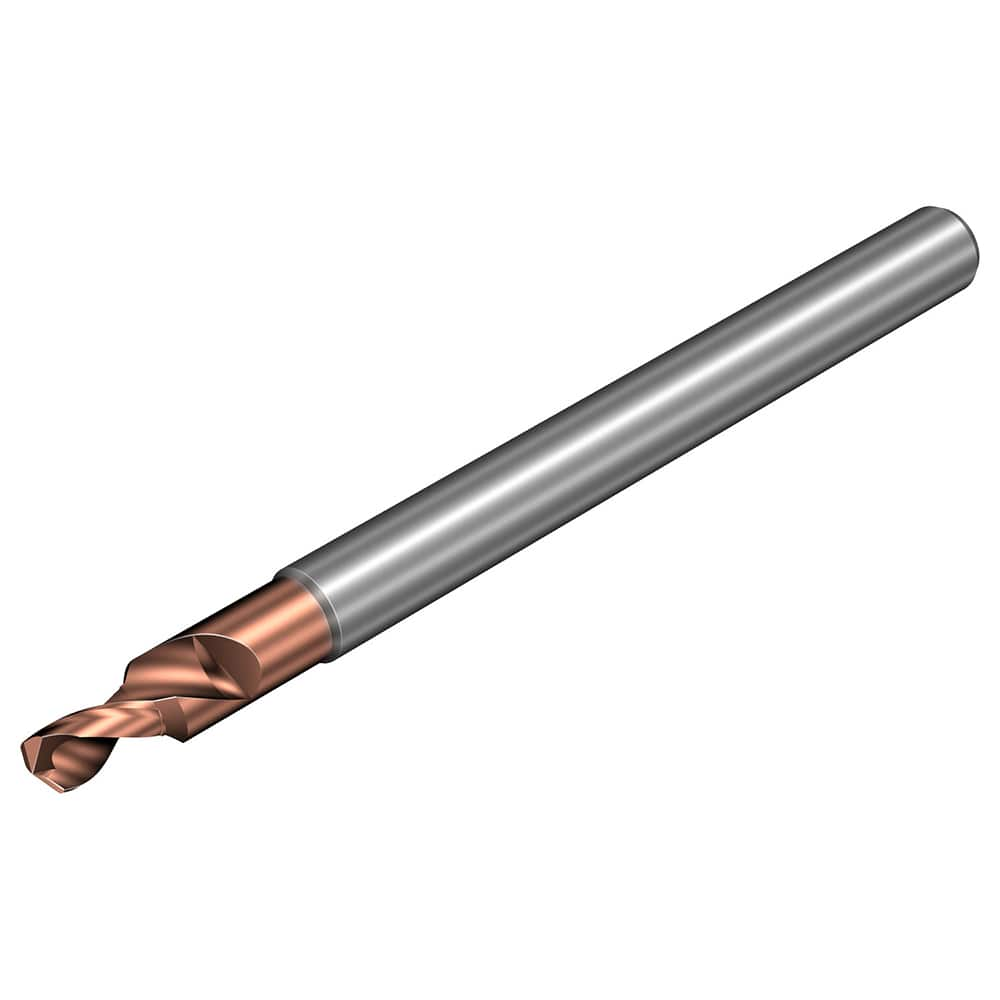 Micro Drill Bit: 0.0492″ Dia, 140 °, Solid Carbide TiALN Lite Finish, 1.9685″ OAL, RH Cut, Spiral Flute, Straight-Cylindrical Shank, Series CoroDrill 862