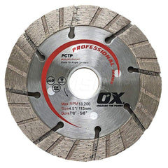 Wet & Dry Cut Saw Blade: 5″ Dia, 5/8 & 7/8″ Arbor Hole Use on Tuck Pointing, Standard Arbor