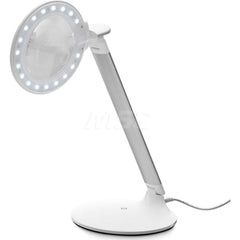 Task Light: LED, 14.1732″ Reach, Ball Joint Arm, Free Standing, White 12V, 6 Watts, 2.25x Magnification