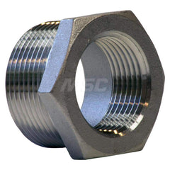 Pipe Hex Bushing: 1-1/2 x 1″ Fitting, 304 Stainless Steel MNPT x FNPT, Threaded, 150 psi