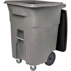 Toter - Trash Cans & Recycling Containers; Type: Trash Can ; Container Shape: Rectangle ; Container Size: 96 gal ; Container Graphics: None ; Color: Graystone ; Finish: Textured - Exact Industrial Supply