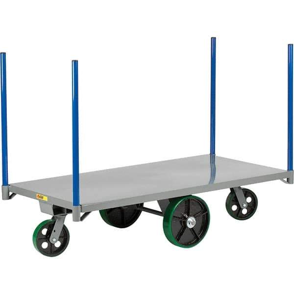 Little Giant - 4,000 Lb Capacity Steel Pipe Stake Truck - Steel Deck, 30" OAW, 72" Platform Length, Polyurethane Casters - A1 Tooling