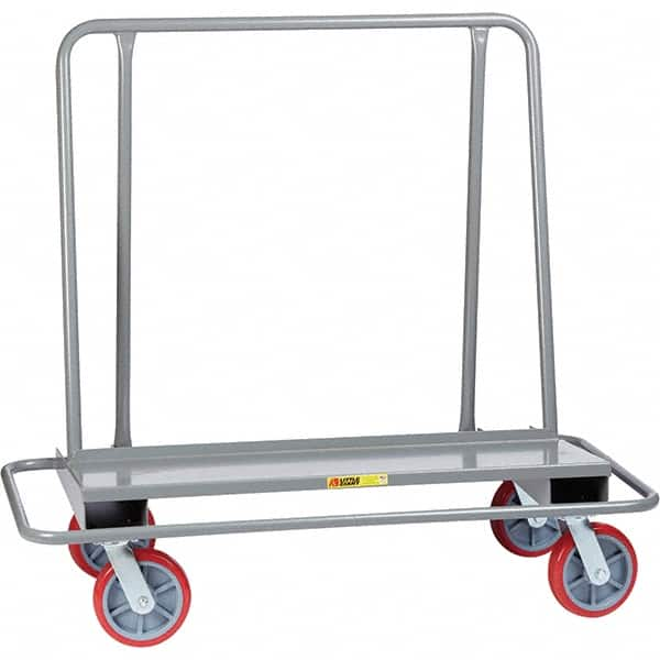 Little Giant - 2,000 Lb Capacity Steel Drywall Cart - Steel Deck, 26" OAW, 54" Platform Length, Polyurethane Casters - A1 Tooling