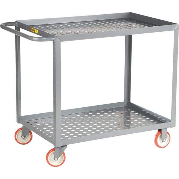 Little Giant - 1,200 Lb Capacity, 24" Wide x 36" Long x 35" High Service Cart - 2 Shelf, Steel, Polyurethane Casters - A1 Tooling