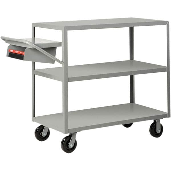 Little Giant - 3,600 Lb Capacity, 30" Wide x 48" Long x 45" High Order Picking Cart - 3 Shelf, Steel, Phenolic Casters - A1 Tooling