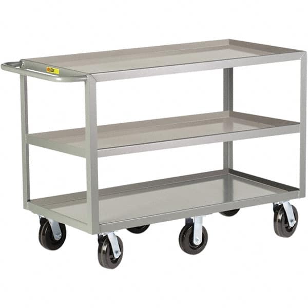 Little Giant - 3,600 Lb Capacity, 30" Wide x 60" Long x 36" High Cart - 3 Shelf, Steel, Phenolic Casters - A1 Tooling